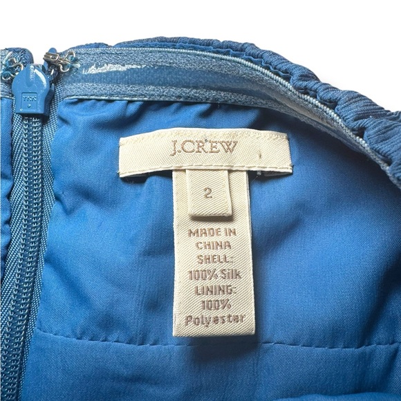 J.CREW Silk Chiffon Strapless Hazel Blue Juliet Dress JCrew - Size 2 EUC - Picture 5 of 6